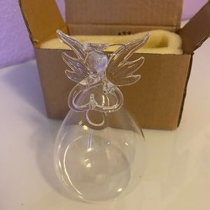 New glass angel vase